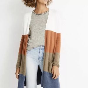 Madewell Kent color block long cardigan- sz Small